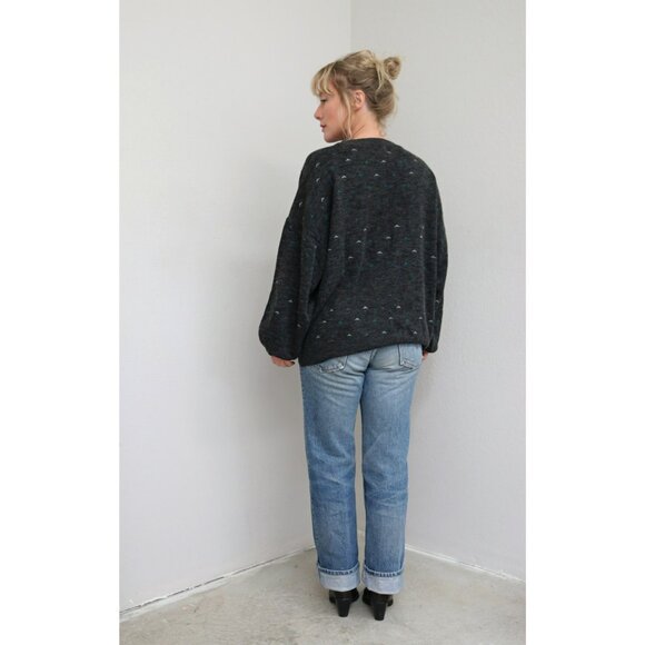 1990's Oversized Charcoal Sweater // Men's Large to Extra Large ~ Women's XXL XL - Picture 7 of 8